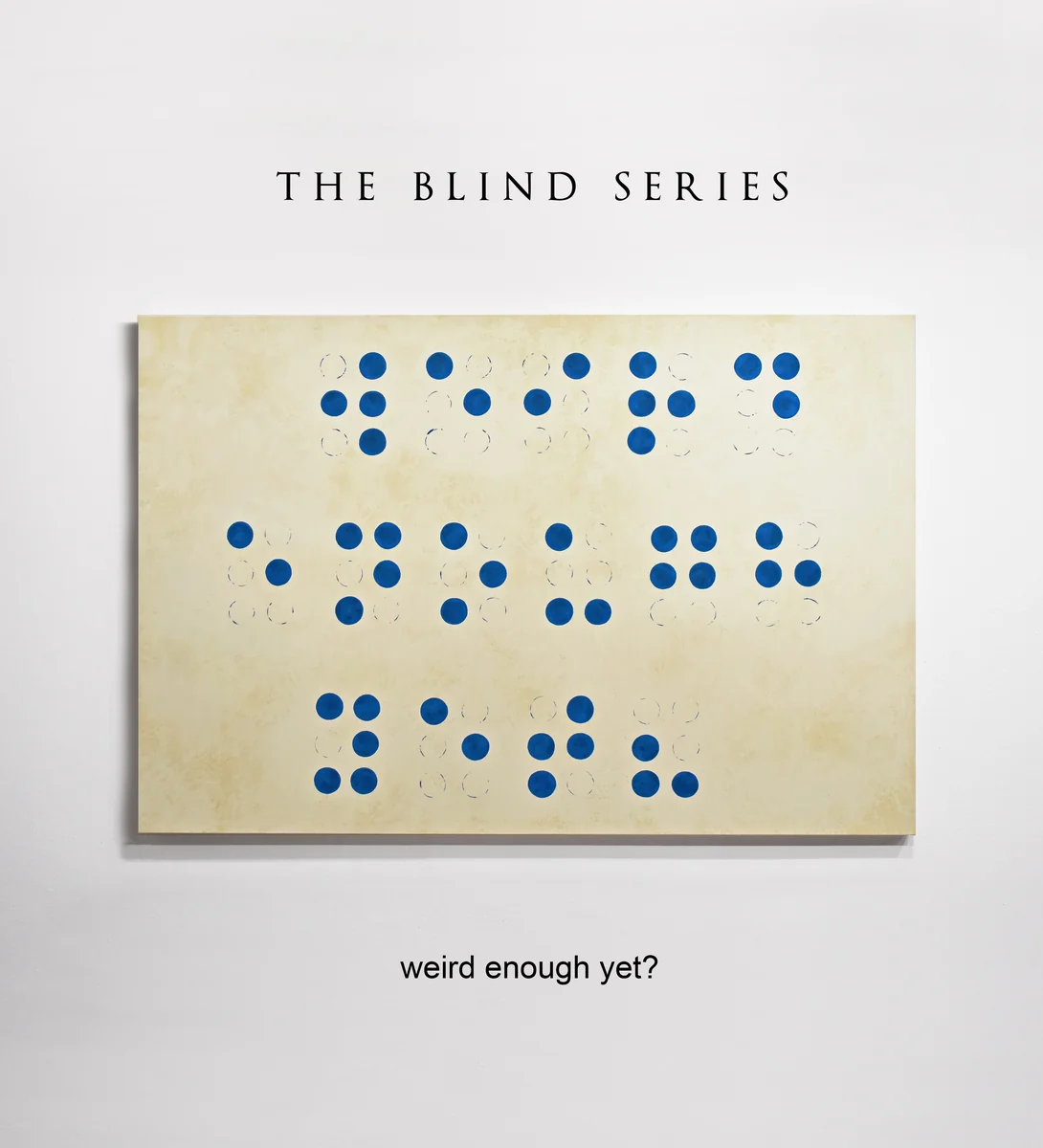 Ivory Blind Series work with blue painted dots